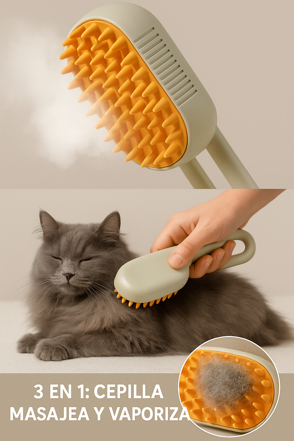 Cepillo de Vapor para mascotas